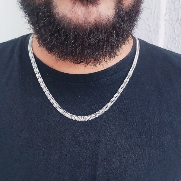 241534 corrente masculina aco inox corrente elos grumet corrente prateada masculina corrente resistente hipoalergenica acessorio masculino 2