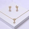 241689 conjunto folheado a ouro conjunto coracao cravejado colar e brinco coracao zirconia conjunto de joias femininas 2