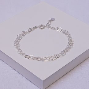 241406 pulseira dupla folheada a prata pulseira feminina pulseira elo coracao pulseira hipoalergica semijoia feminina 2