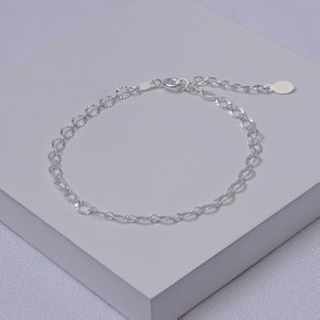 01 pulseira elo losango folheada a prata feminina