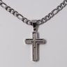 04 corrente aco inox prateado elos 3x1 com pingente cruz
