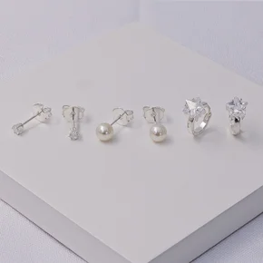 03 brinco argola folheado a prata com zirconia estrela perola e ponto de luz