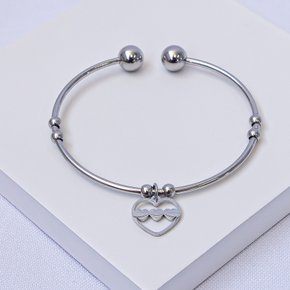 240546 bracelete aco inox bracelete feminino bracelete ajustavel bracelete prateado bracelete com coracao 2