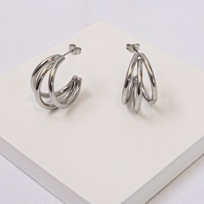 240997 brinco argola brinco aco inox brinco feminino brinco 3 fios brinco prateado brinco hipoalergenico brinco elegante brinco inox