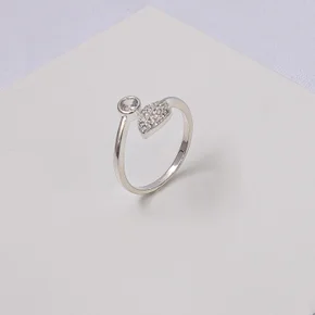 241891 anel folheado a prata anel com zirconia anel com folha cravejada anel hipoalergico anel prata