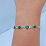 242446 pulseira folheada a prata pulseira com cristais pulseira esmeralda pulseira feminina 1