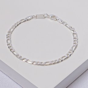 01 pulseira infantil folheada a prata elos 3x1