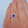 230525 anel prata anel folheado anel pedra azul anel feminino anel sapphire anel zirconia anel luxo