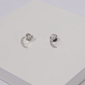 240002 brinco lua brinco de lua brinco folheado a prata brinco pequeno brinco cravejado brinco de zirconia brinco delicado