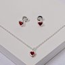 235478 conjunto infantil prata conjunto coracao vermelho colar e brinco coracao conjunto de semijoias infantis conjunto hipoalergenico