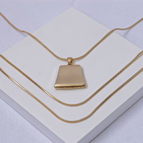 242008 colar triplo aco inox colar com pingente colar rabo de rato colar hipoalergenico colar elegante