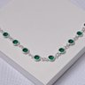 242460 colar folheado a prata colar cristal esmeralda colar feminino elegante colar com pedras verdes colar de luxo