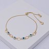 242638 pulseira folheada a ouro pulseira veneziana pulseira com olho grego pulseira feminina pulseira de elos ovais pulseira da sorte