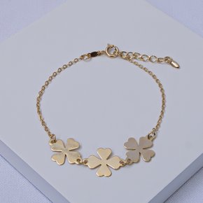 237986 pulseira folheada a ouro pulseira com trevos pulseira feminina pulseira delicada pulseira dourada