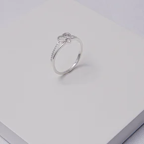 242773 anel folheado a prata anel aro duplo anel feminino anel de prata com zirconia anel com coracao vazado