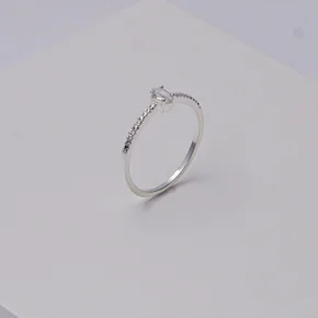 232257 anel folheado a prata anel feminino anel com zirconia oval anel elegante anel sofisticado