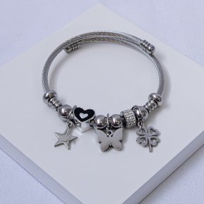 244195 bracelete aco inox bracelete feminino inox pulseira com berloques bracelete com pingentes 1