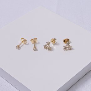 237612 brinco flor brincos cravejados brincos zirconia 3mm par de brincos folheado brincos femininos brinco delicado 1