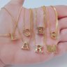 244207 colar letra colar com letra colar inicial colar pingente letra colar folheado ouro colar veneziana