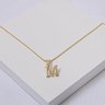 244232 m colar letra colar letra com zirconia colar folheado a ouro colar pingente letra colar veneziana feminino