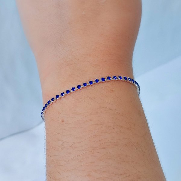 244275 pulseira folheada a prata pulseira cristal azul pulseira feminina pulseira com pedra azul pulseira hipoalergenica 2
