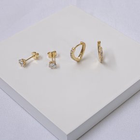 03 dupla de brincos argola coracao cravejada e coracao zirconia