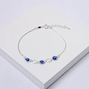 235261 pulseira olho grego pulseira prata feminina pulseira folheada a prata pulseira com olho grego pulseira hipoalergenica