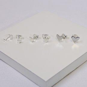 244787 trio de brincos trio coracao trio folheado a prata brinco coracao brinco prata brinco segundo furo