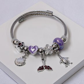 244978 bracelete aco inox bracelete feminino bracelete berloques bracelete fundo do mar bracelete concha 4