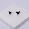244865 brinco borboleta brinco de prata brinco resina preta brinco feminino pequeno semijoia hipoalergenica