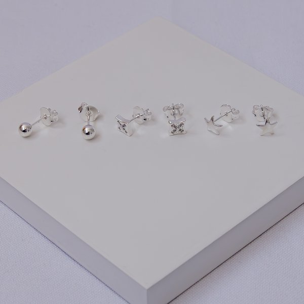 244817 trio de brincos brincos pequenos brincos folheados brinco trevo brinco estrela brinco bolinha brinco feminino