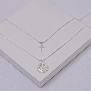 213925 colar fe colar nossa senhora colar religioso colar feminino prata colar pingente fe colar duplo folheado