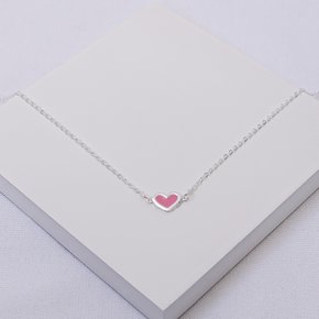240842 colar infantil colar de prata infantil colar com coracao rosa colar feminino infantil colar folheado a prata