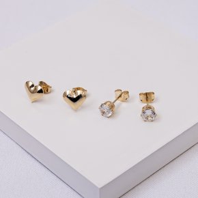 245217 brinco feminino brincos delicados dupla de brincos brinco coracao folheado brinco zirconia brinco pequeno