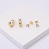 245196 brinco folheado a ouro dupla de brincos brinco argola pequena brinco com zirconia kit de brincos