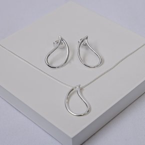 239123 conjunto feminino folheado a prata conjunto colar e brinco colar com gota vazada brinco gota prata conjunto 2