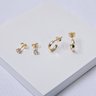 245666 dupla de brincos folheado a ouro brinco zirconia cristal brinco meia argola folheado a ouro brincos femininos