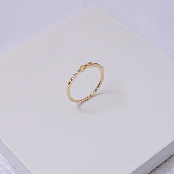 01 anel folheado a ouro zirconias e infinito ralifla