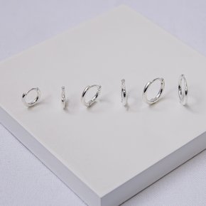 245806 trio de brincos trio de argolas argolas folheadas a prata brinco argola lisa brinco feminino conjunto de argolas