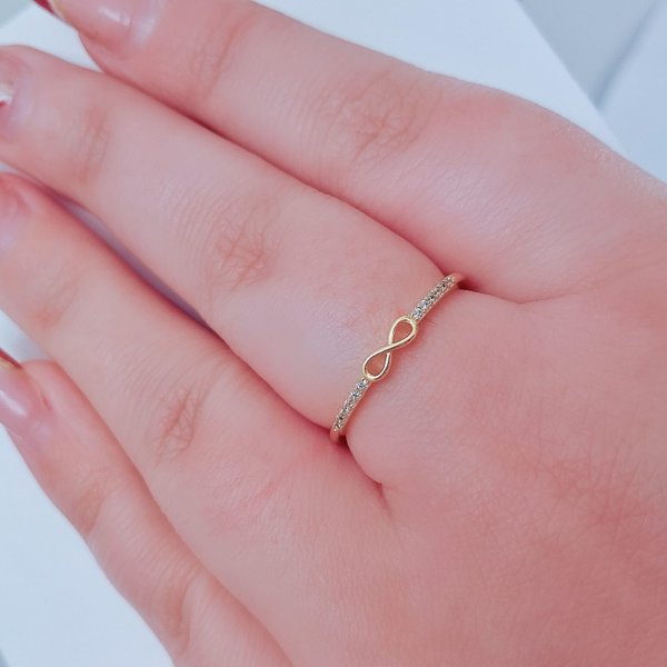 245867 anel infinito anel de infinito anel zirconias anel folheado a ouro anel ouro feminino anel ouro com pedras