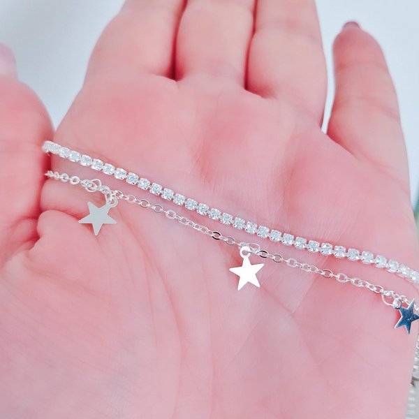 242156 pulseira estrelas pulseira prata pulseira folheada prata pulseira zirconias pulseira riviera pulseira cadeado 2