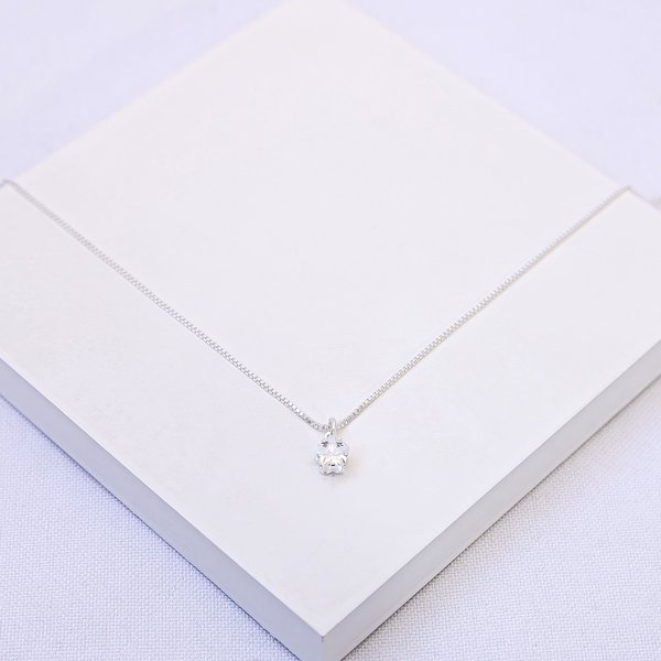 05 colar folheado a prata ponto de luz estrela zirconia veneziana