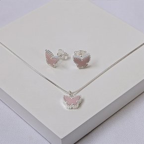 247329 conjunto folheado a prata conjunto colar e brinco conjunto feminino colar veneziana conjunto borboleta