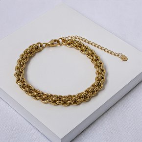 248057 pulseira aco inox dourada pulseira elos entrelacados pulseira dourada feminina pulseira entrelacada 1