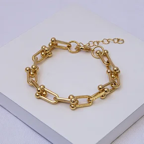 248891 pulseira folheada a ouro pulseira elo inspiracao pulseira feminina pulseira de elos dourada 1