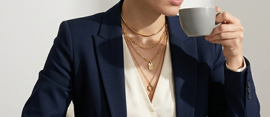 Mix de Colares: Como Usar Acessórios no Look de Trabalho